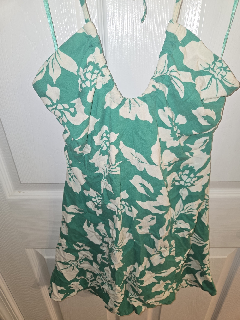 O'Neill Women's L Teal and White Floral Mini Sundress